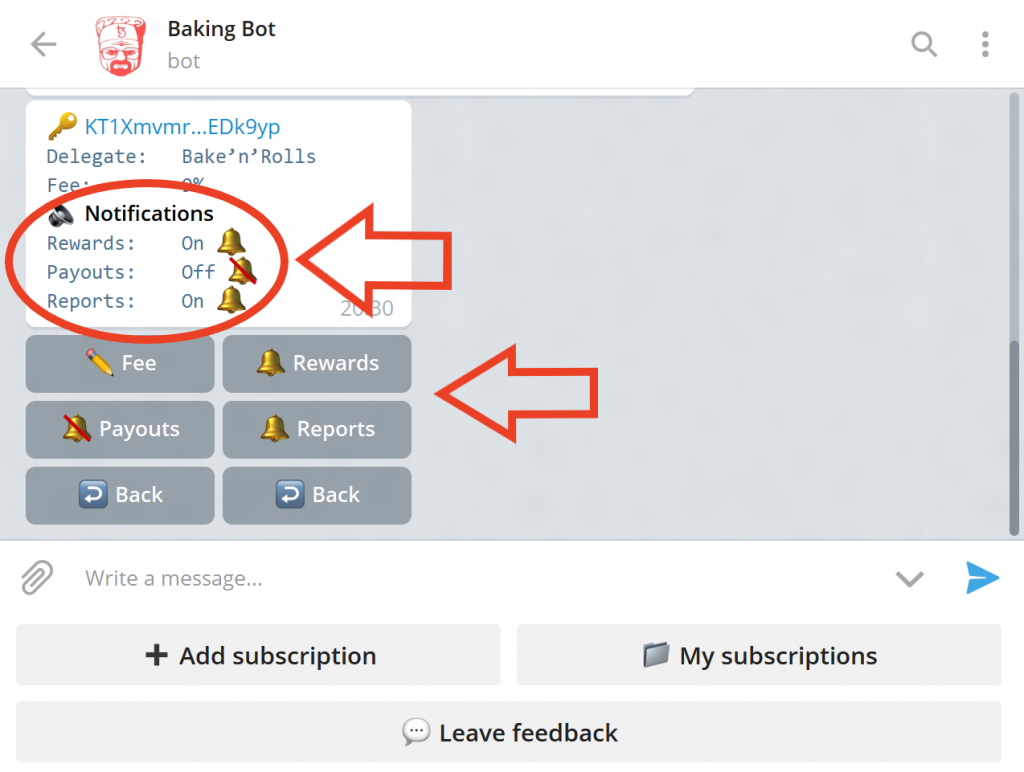 Baking Bad Bot: notifications